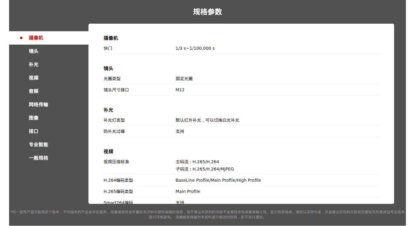DS-2CD2T66FWDAP2V2-LS 规格参数截图